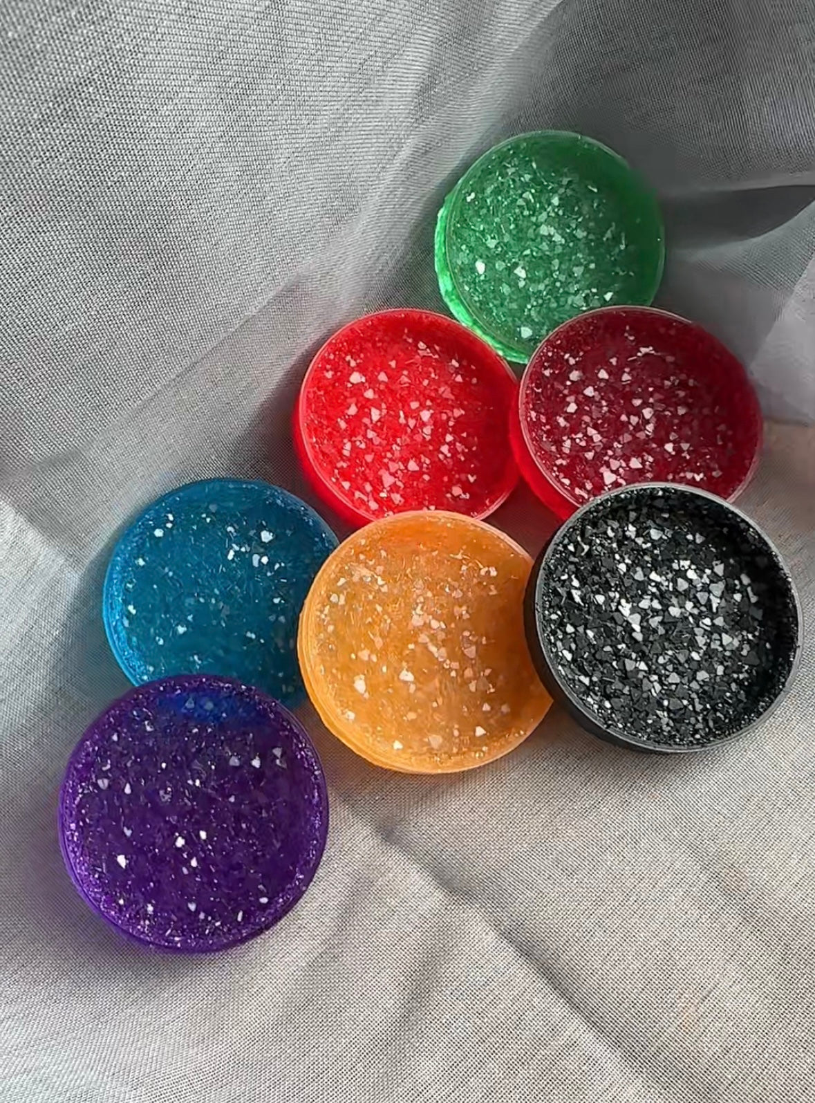 Glitzerschale aus Epoxidharz, verschiedene Farben