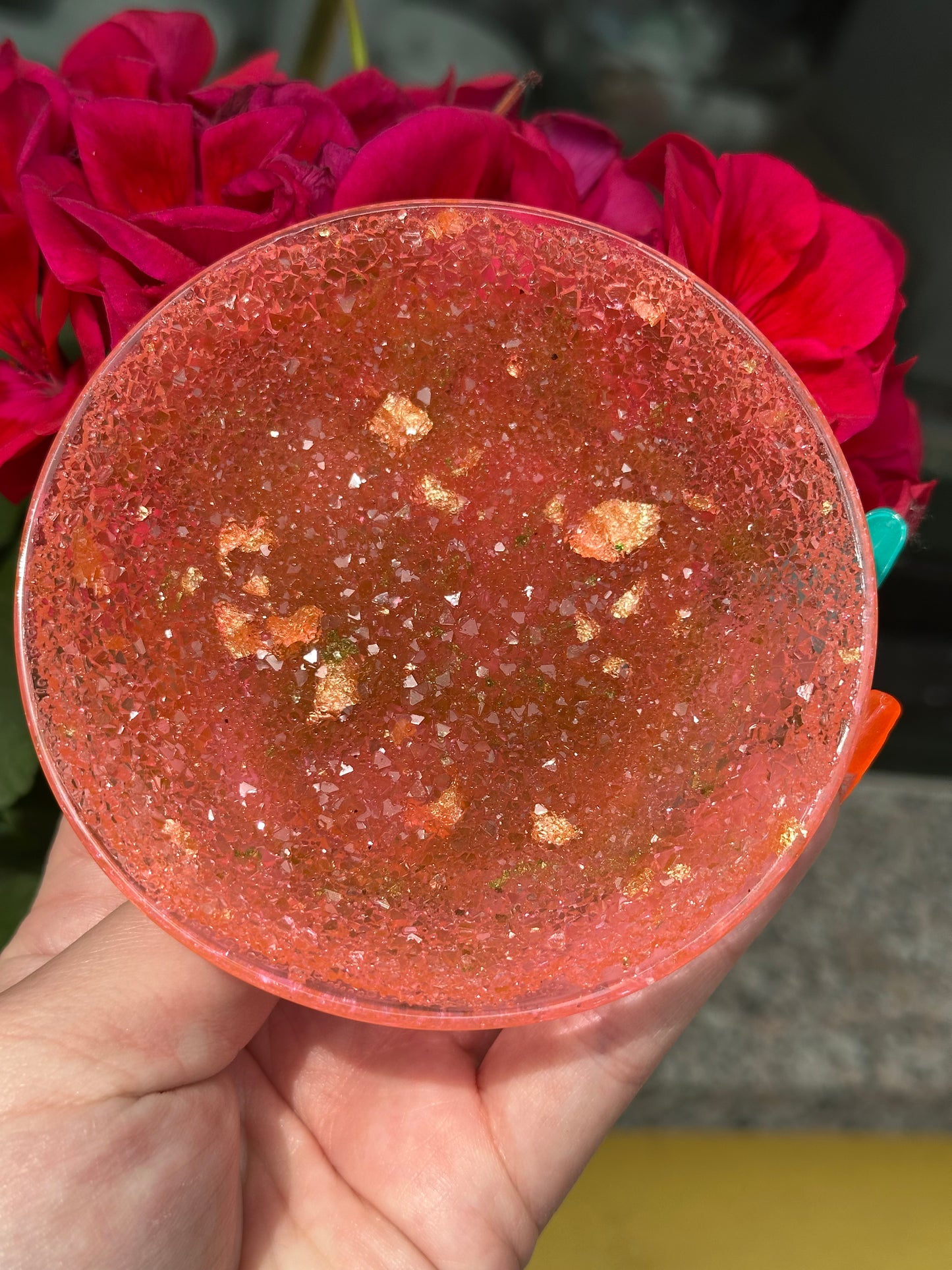 Glitzerschale aus Epoxidharz, verschiedene Farben