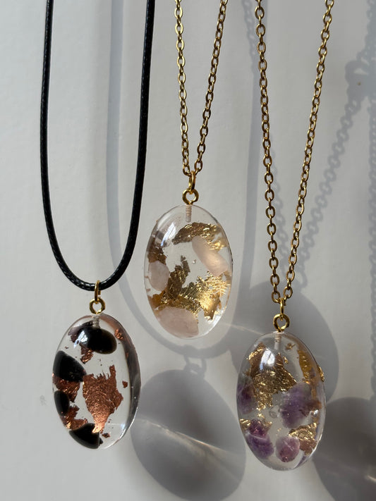 Amethys, Rosenquarz und Rauchquarz Ketten