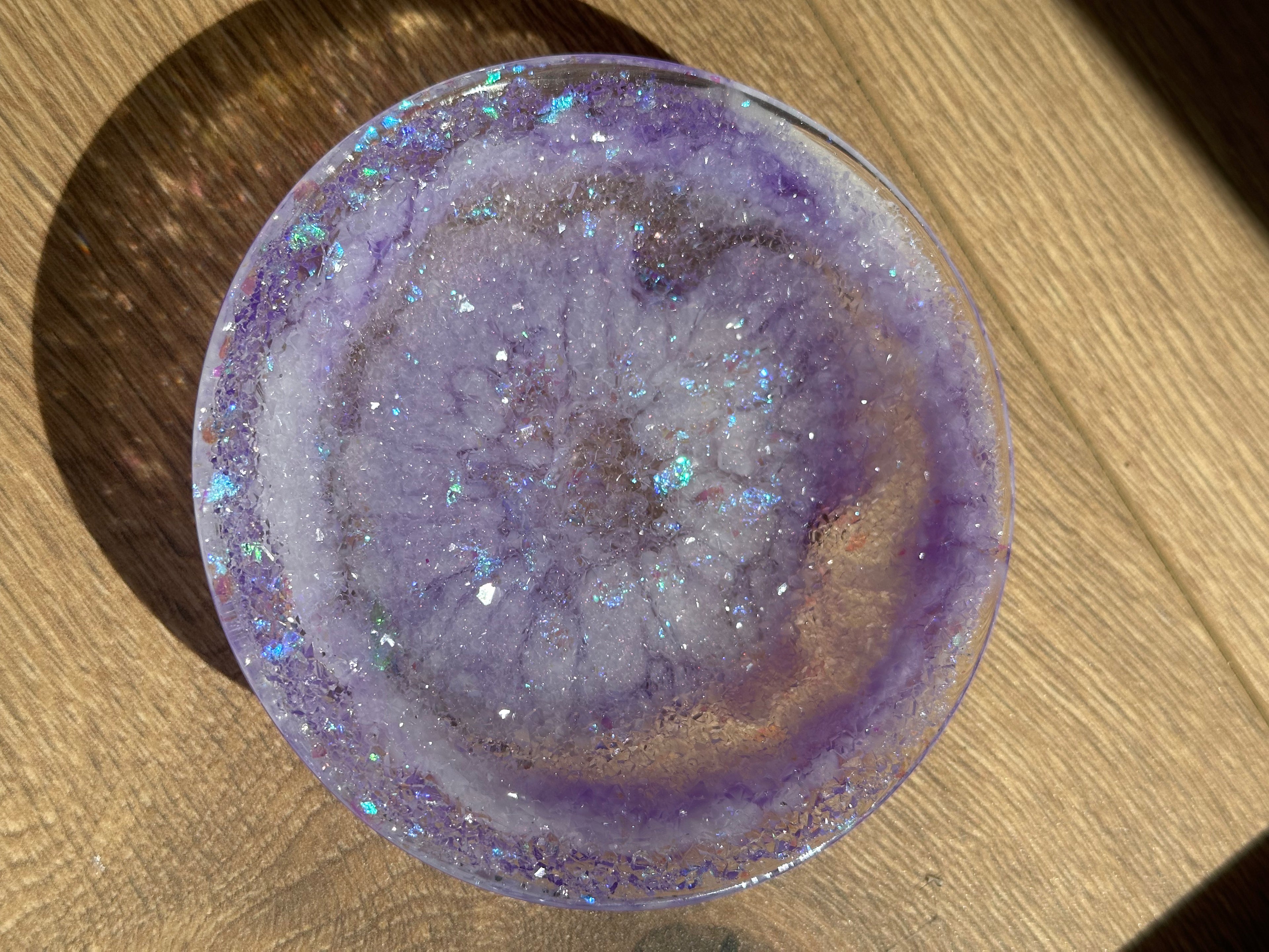 Glitzerschale aus Epoxidharz, verschiedene Farben